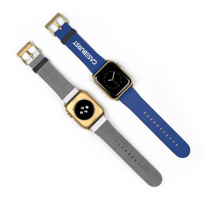 Dark Blue Faux Leather Watch Band.