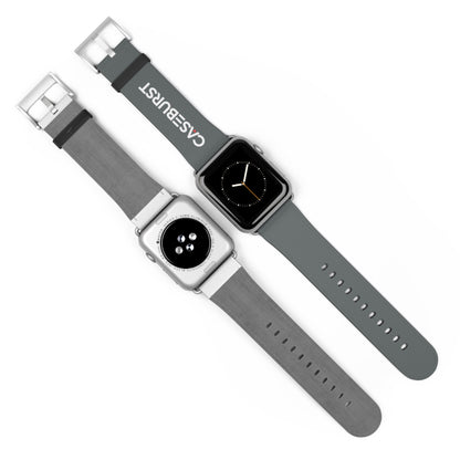 Dark Grey Faux Leather Watch Band.