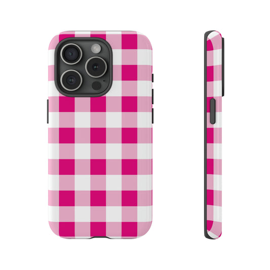 Pink Checkered - TOUGH PHONE CASE