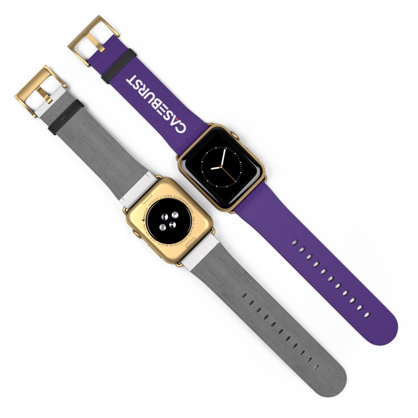 Purple Mash Faux Leather Watch Band.