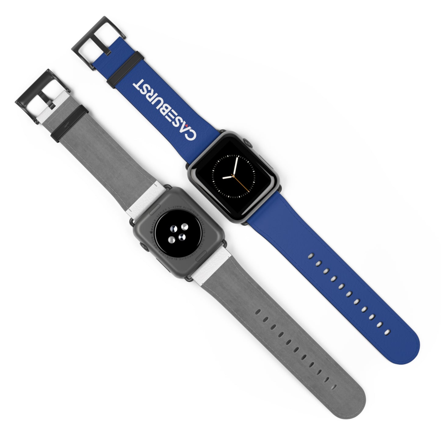 Dark Blue Faux Leather Watch Band.