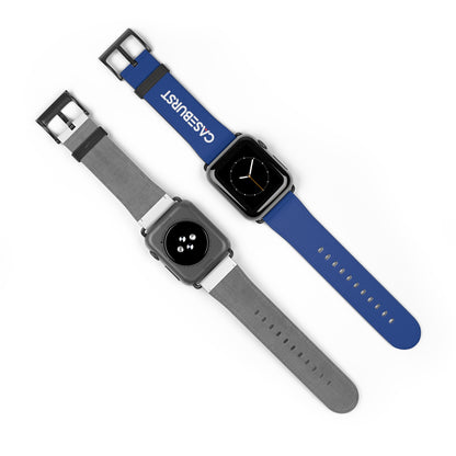 Dark Blue Faux Leather Watch Band.