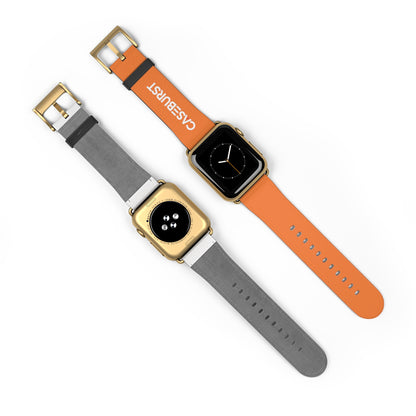 Tangy Orange Faux Leather Watch Band.