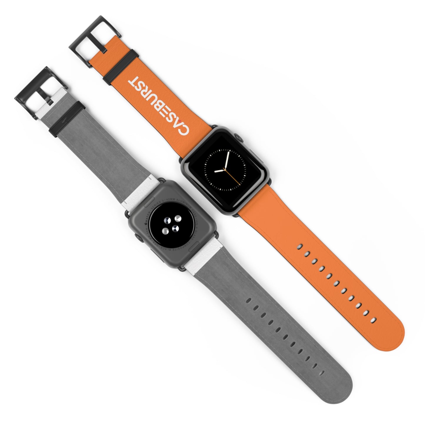 Tangy Orange Faux Leather Watch Band.