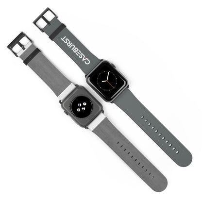 Dark Grey Faux Leather Watch Band.