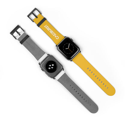 Yellow Faux Leather Watch Band.