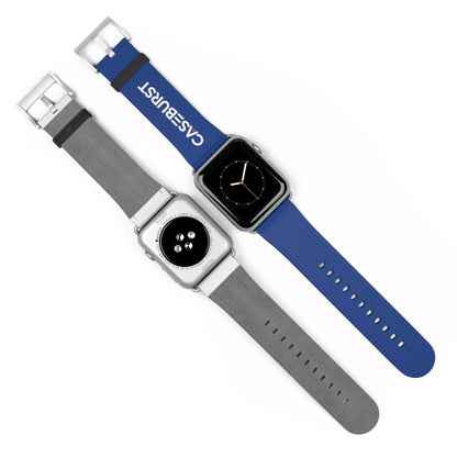 Dark Blue Faux Leather Watch Band.