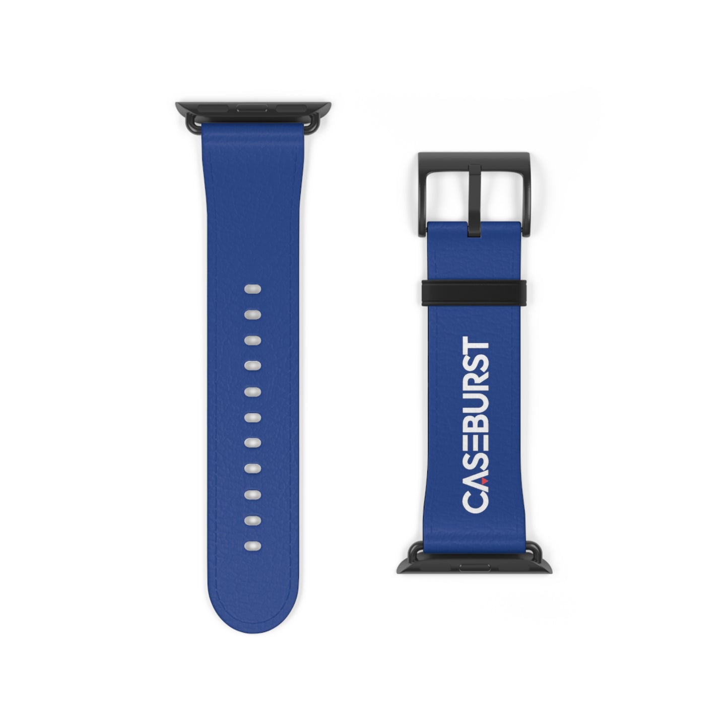 Dark Blue Faux Leather Watch Band.