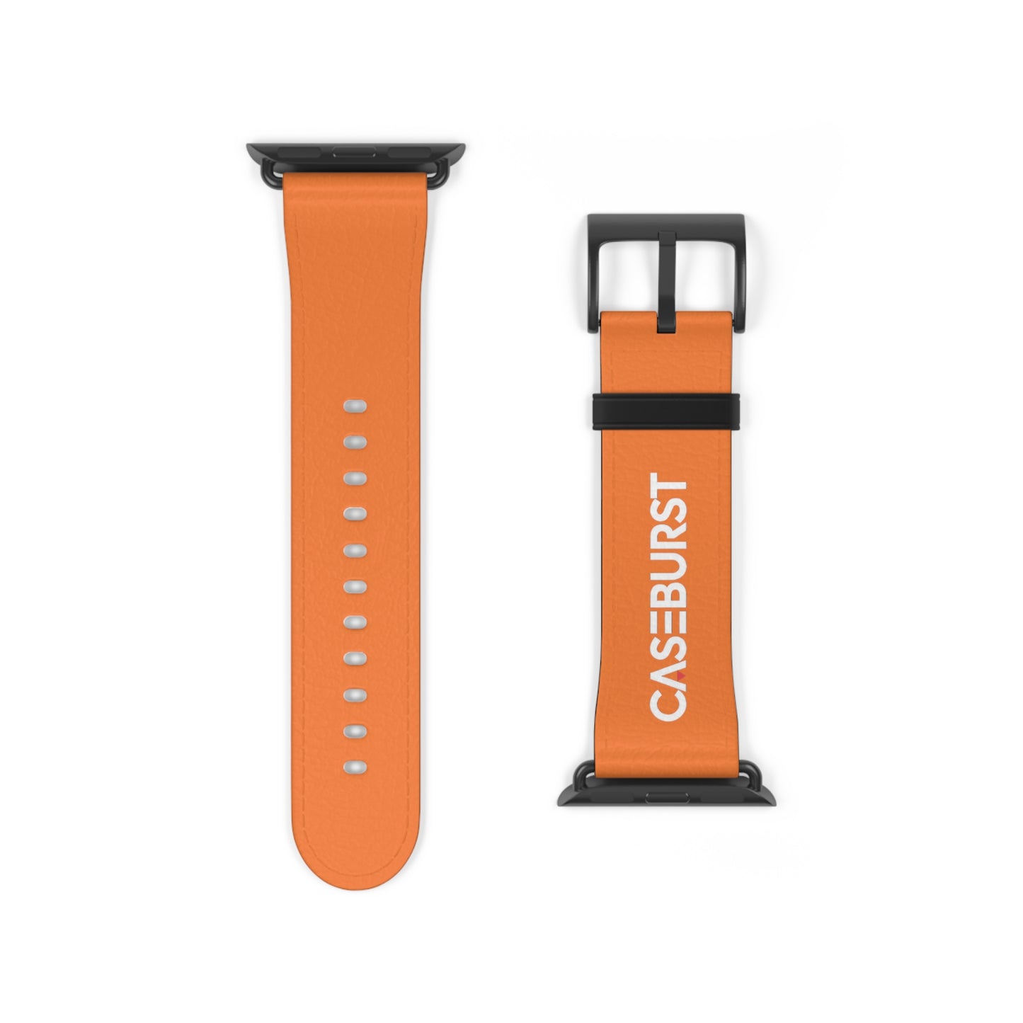 Tangy Orange Faux Leather Watch Band.