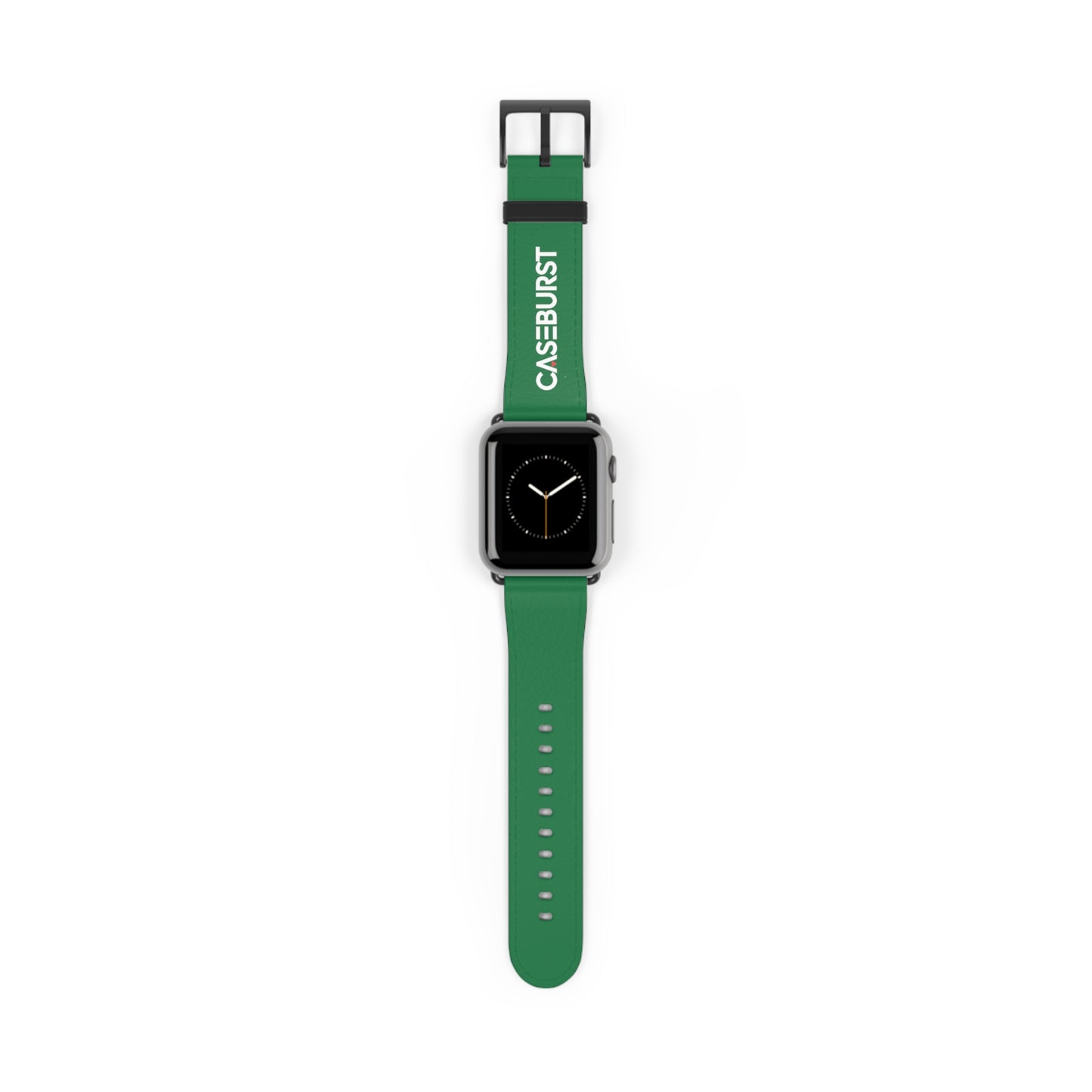 Dark Green Faux Leather Watch Band.