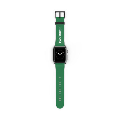 Dark Green Faux Leather Watch Band.