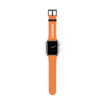 Tangy Orange Faux Leather Watch Band.