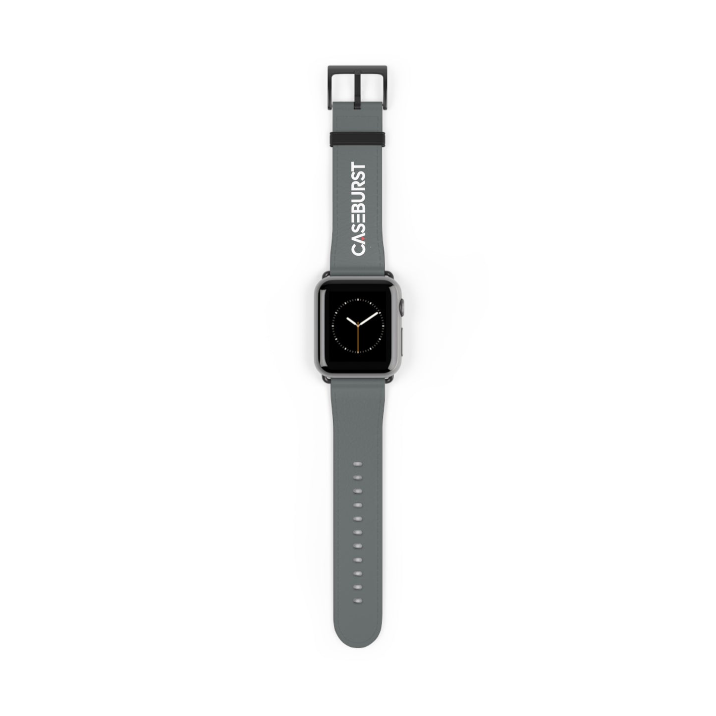 Dark Grey Faux Leather Watch Band.