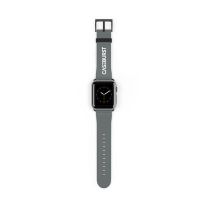 Dark Grey Faux Leather Watch Band.